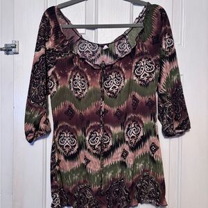 Agenda Multicolor Patterned Women's Blouse